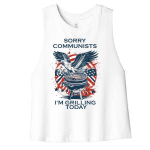 Funny Sorry Communists IM Grilling Today Women's Racerback Cropped Tank