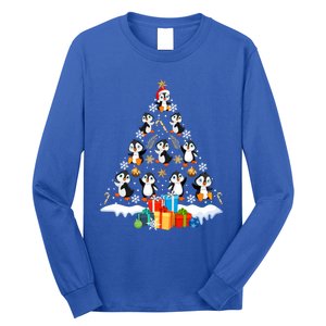 Funny Santa Claus Penguin Xmas Tree Lights Merry Christmas Gift Long Sleeve Shirt