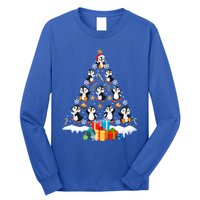 Funny Santa Claus Penguin Xmas Tree Lights Merry Christmas Gift Long Sleeve Shirt