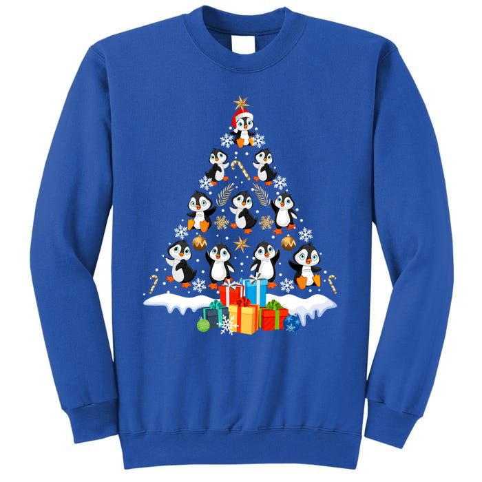 Funny Santa Claus Penguin Xmas Tree Lights Merry Christmas Gift Sweatshirt