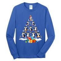 Funny Santa Claus Penguin Xmas Tree Lights Merry Christmas Gift Tall Long Sleeve T-Shirt