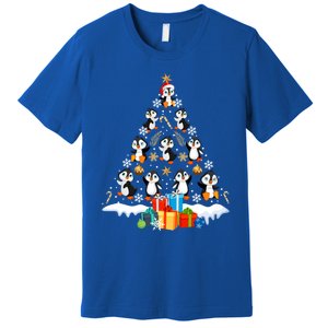 Funny Santa Claus Penguin Xmas Tree Lights Merry Christmas Gift Premium T-Shirt