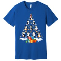 Funny Santa Claus Penguin Xmas Tree Lights Merry Christmas Gift Premium T-Shirt