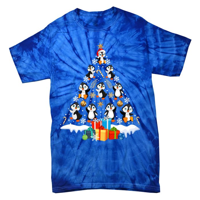 Funny Santa Claus Penguin Xmas Tree Lights Merry Christmas Gift Tie-Dye T-Shirt