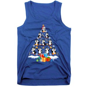 Funny Santa Claus Penguin Xmas Tree Lights Merry Christmas Gift Tank Top