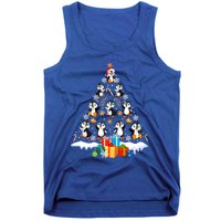 Funny Santa Claus Penguin Xmas Tree Lights Merry Christmas Gift Tank Top