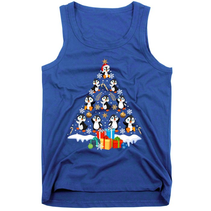 Funny Santa Claus Penguin Xmas Tree Lights Merry Christmas Gift Tank Top