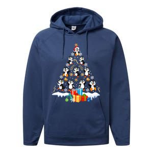 Funny Santa Claus Penguin Xmas Tree Lights Merry Christmas Gift Performance Fleece Hoodie