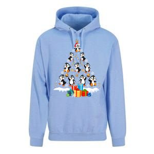 Funny Santa Claus Penguin Xmas Tree Lights Merry Christmas Gift Unisex Surf Hoodie