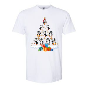 Funny Santa Claus Penguin Xmas Tree Lights Merry Christmas Gift Softstyle CVC T-Shirt