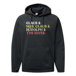 Funny Santa Claus Family Mrs Claus Rudolph Elves Christmas Performance Fleece Hoodie