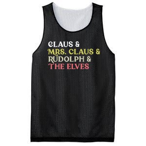 Funny Santa Claus Family Mrs Claus Rudolph Elves Christmas Mesh Reversible Basketball Jersey Tank