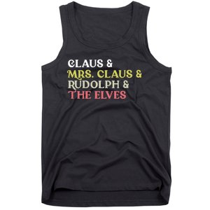 Funny Santa Claus Family Mrs Claus Rudolph Elves Christmas Tank Top