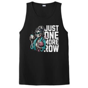 Funny Skeleton Crocheting Knitting Lover Just One More Row PosiCharge Competitor Tank