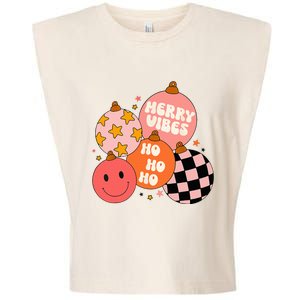 Festive Santa Claus Christmas Retro Vibes Garment-Dyed Women's Muscle Tee