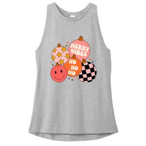 Festive Santa Claus Christmas Retro Vibes Ladies PosiCharge Tri-Blend Wicking Tank