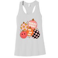 Festive Santa Claus Christmas Retro Vibes Women's Racerback Tank