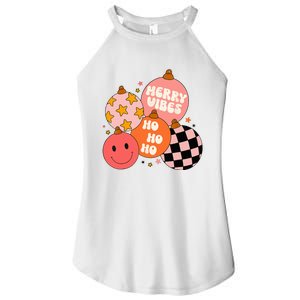 Festive Santa Claus Christmas Retro Vibes Women's Perfect Tri Rocker Tank