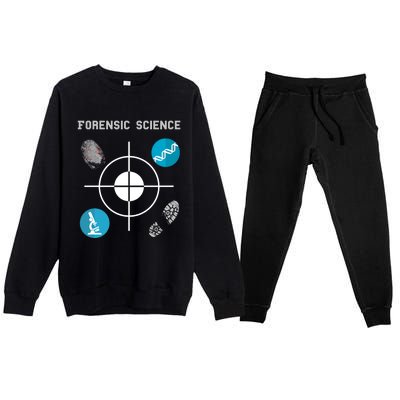 Forensic Science Cute Gift Crime Scene Evidence Premium Crewneck Sweatsuit Set