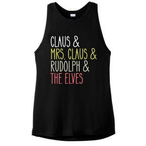 Funny Santa Claus Family Mrs Claus Rudolph Elves Christmas Ladies PosiCharge Tri-Blend Wicking Tank