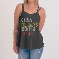 Funny Santa Claus Family Mrs Claus Rudolph Elves Christmas Women's Strappy Tank