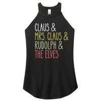 Funny Santa Claus Family Mrs Claus Rudolph Elves Christmas Women's Perfect Tri Rocker Tank