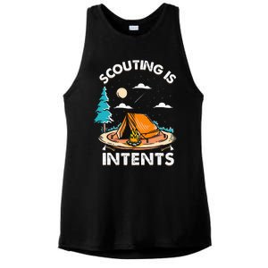 Funny Scout Camper Scouting Is Intents Camping Ladies PosiCharge Tri-Blend Wicking Tank