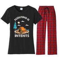 Funny Scout Camper Scouting Is Intents Camping Women's Flannel Pajama Set