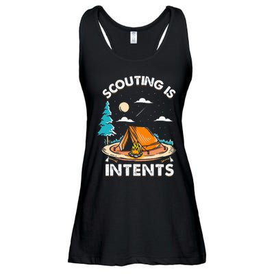 Funny Scout Camper Scouting Is Intents Camping Ladies Essential Flowy Tank