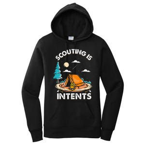 Funny Scout Camper Scouting Is Intents Camping Women's Pullover Hoodie