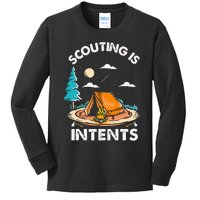 Funny Scout Camper Scouting Is Intents Camping Kids Long Sleeve Shirt