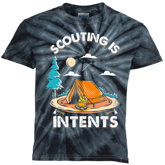 Funny Scout Camper Scouting Is Intents Camping Kids Tie-Dye T-Shirt