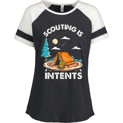 Funny Scout Camper Scouting Is Intents Camping Enza Ladies Jersey Colorblock Tee