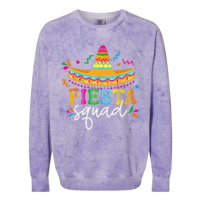 Fiesta Squad Cinco De Mayo Mexican Sombrero Group Family Colorblast Crewneck Sweatshirt