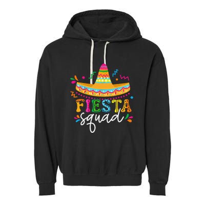 Fiesta Squad Cinco De Mayo Mexican Sombrero Group Family Garment-Dyed Fleece Hoodie