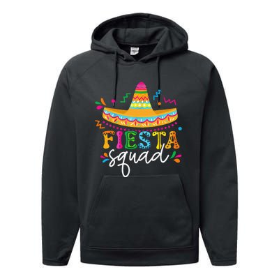 Fiesta Squad Cinco De Mayo Mexican Sombrero Group Family Performance Fleece Hoodie