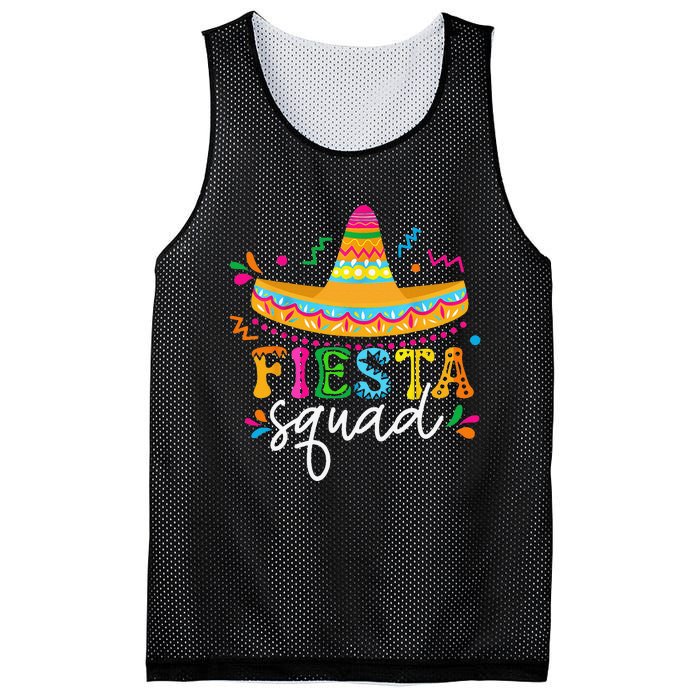 Fiesta Squad Cinco De Mayo Mexican Sombrero Group Family Mesh Reversible Basketball Jersey Tank