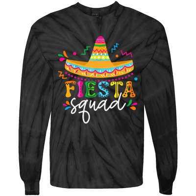 Fiesta Squad Cinco De Mayo Mexican Sombrero Group Family Tie-Dye Long Sleeve Shirt