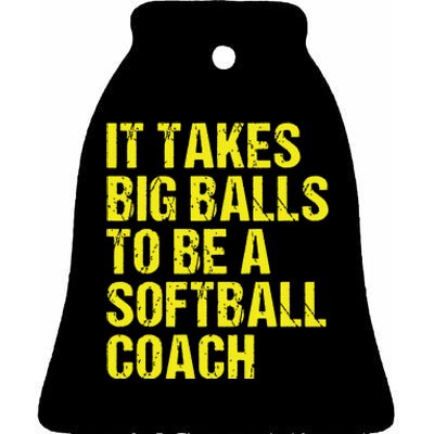 Funny Softball Coach Gift Softball Coach Tee Ceramic Bell Ornament