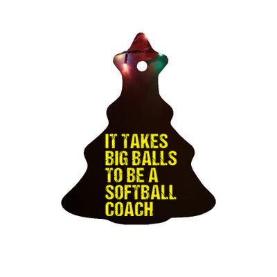 Funny Softball Coach Gift Softball Coach Tee Ceramic Tree Ornament