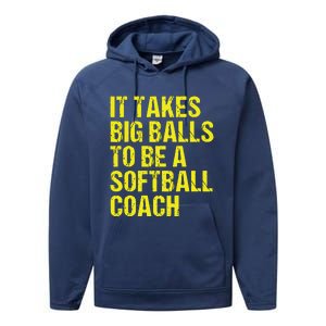 Funny Softball Coach Gift Softball Coach Tee Performance Fleece Hoodie