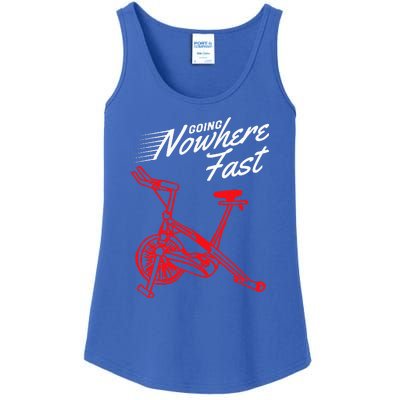 Funny Spin Class Going Nowhere Fast Indoor Cycling Spinning Ladies Essential Tank