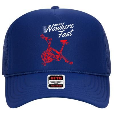 Funny Spin Class Going Nowhere Fast Indoor Cycling Spinning High Crown Mesh Back Trucker Hat