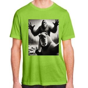 Funny Selfie Capybara Finds Bigfoot Sasquatch Photo Adult ChromaSoft Performance T-Shirt