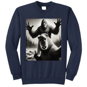 Funny Selfie Capybara Finds Bigfoot Sasquatch Photo Sweatshirt