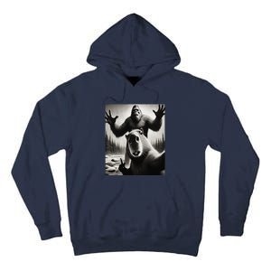 Funny Selfie Capybara Finds Bigfoot Sasquatch Photo Tall Hoodie