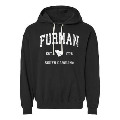 Furman South Carolina SC Vintage Athletic Sports Design Garment-Dyed Fleece Hoodie