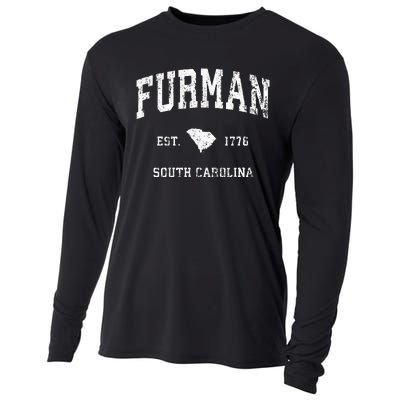 Furman South Carolina SC Vintage Athletic Sports Design Cooling Performance Long Sleeve Crew