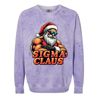 Funny Sigma Claus 2024 Christmas Santa Rizz Gift Colorblast Crewneck Sweatshirt