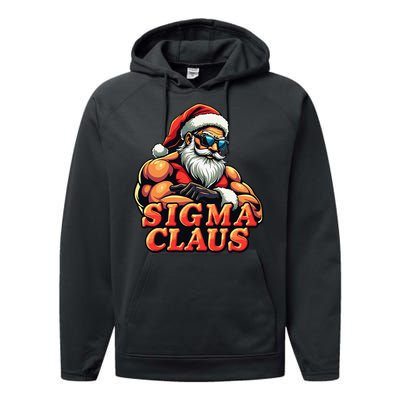 Funny Sigma Claus 2024 Christmas Santa Rizz Gift Performance Fleece Hoodie